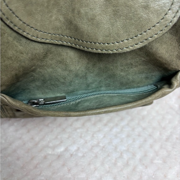 Sundance Olive Green Distressed  Leather Hobo Shoulder Bag - Picture 9 of 15